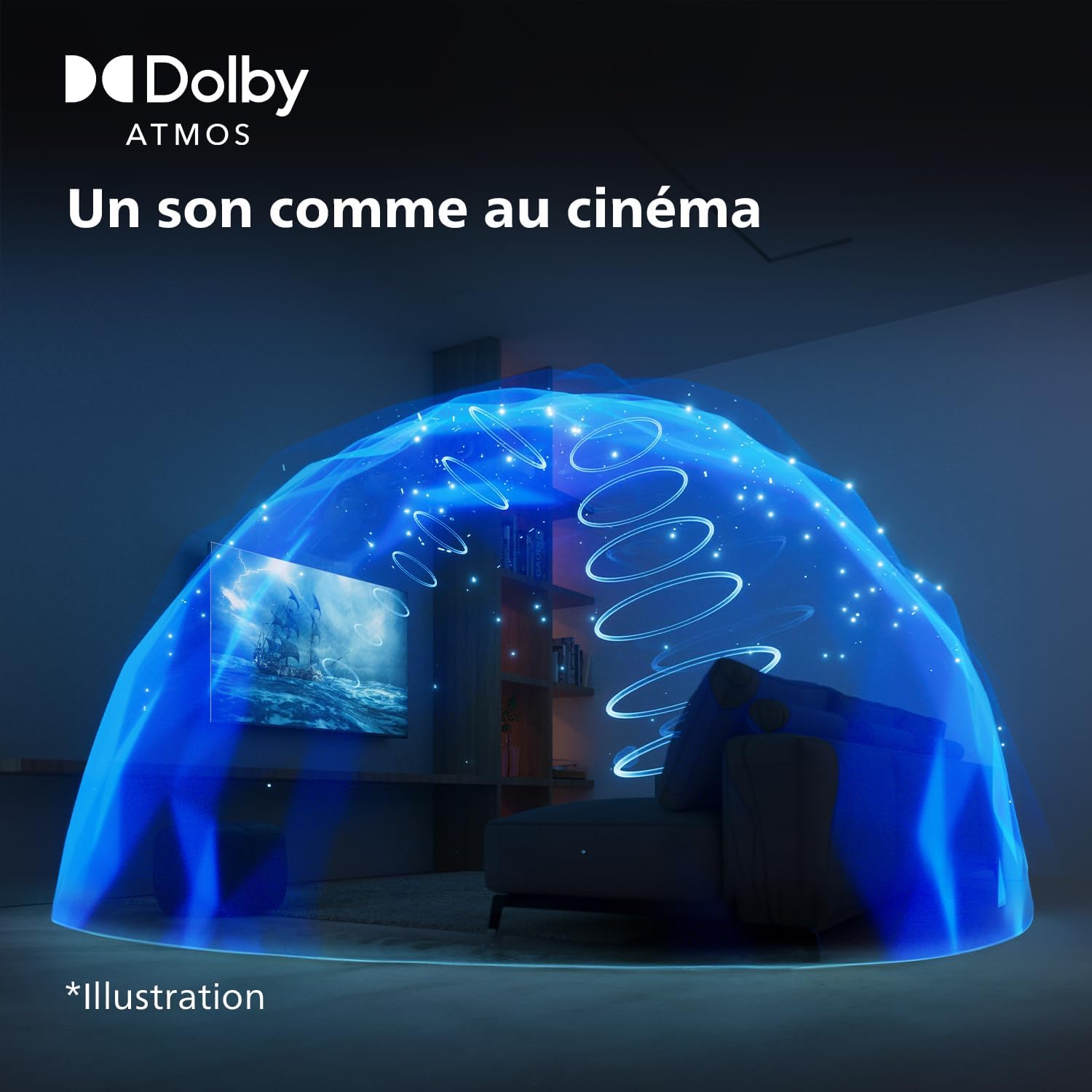 Philips 50PUS7609 Smart TV LED 4K - Écran 50 Pouces avec Plate-Forme Pixel Precise Ultra HD Titan OS et Son Dolby Atmos, Fonctionne avec Alexa et l’Assistant Vocal Google - Gris Anthracite