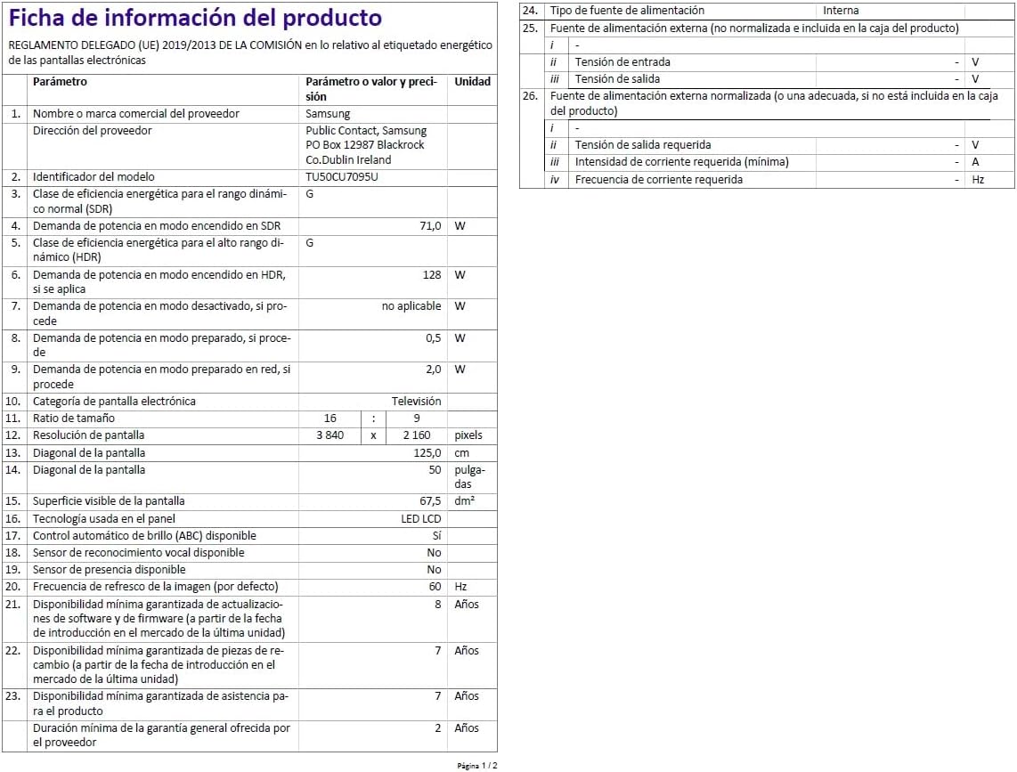 Samsung Téléviseur TU55CU7095 55 (55 Pouces), Crystal UHD 4K, Smart TV, 2023