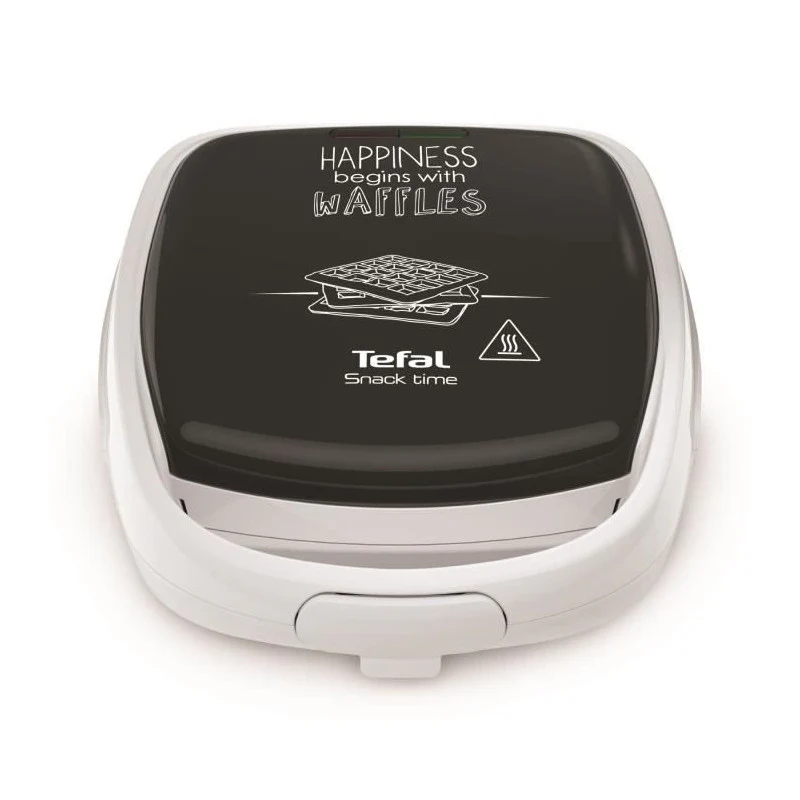 Croque Gaufre, Jeux De Plaque Inclus, Indicateur Lumineux, Loquet Poignée, Rangement Vertical Snack Time Happiness Sw3411 Tefal