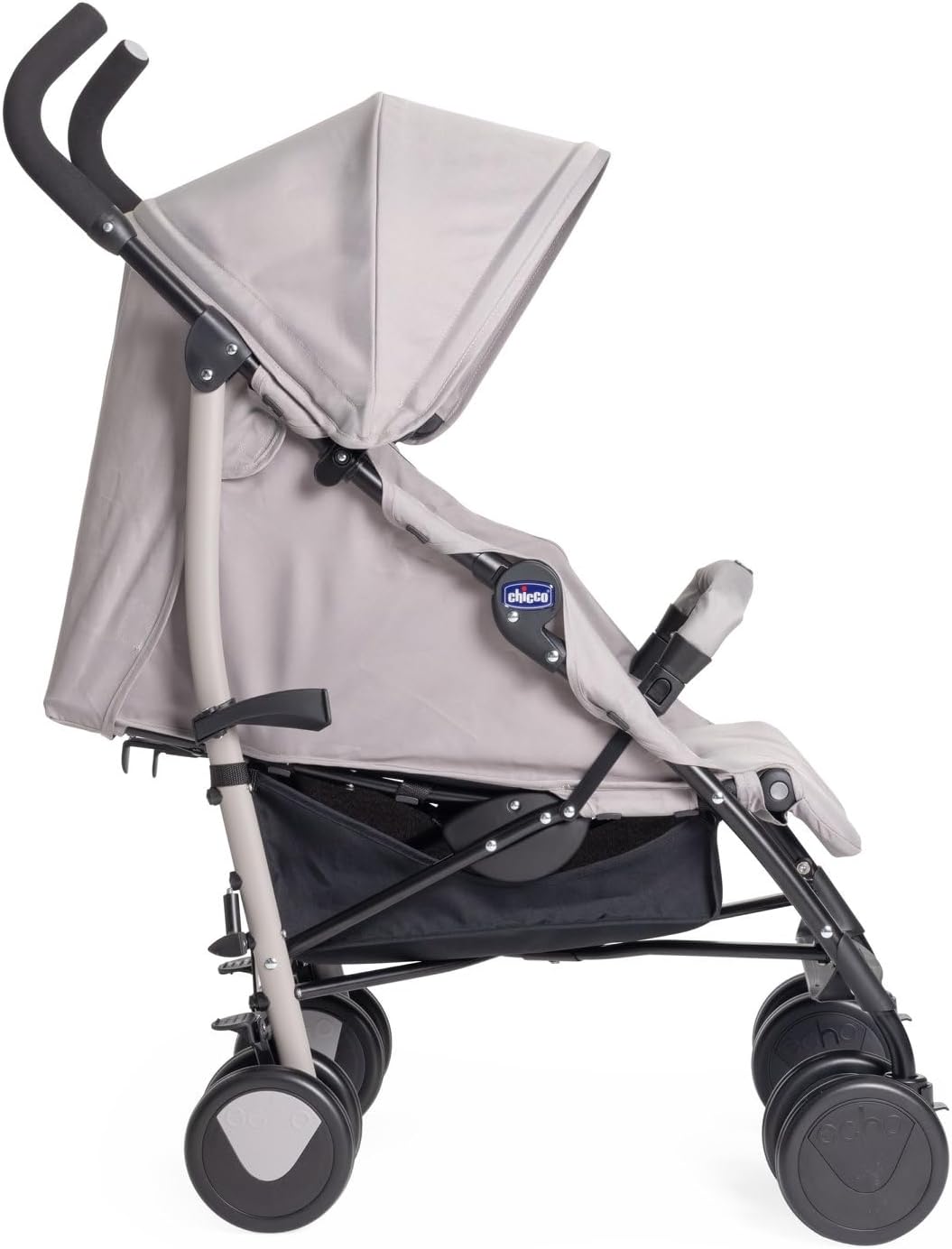 Chicco Echo Poussette Légère et Compact, Inclinable avec Arceau de Protection, Position Landau, Pliage Parapluie, Canopy Ajustable - de la Naissance à 22 Kg - Rouge