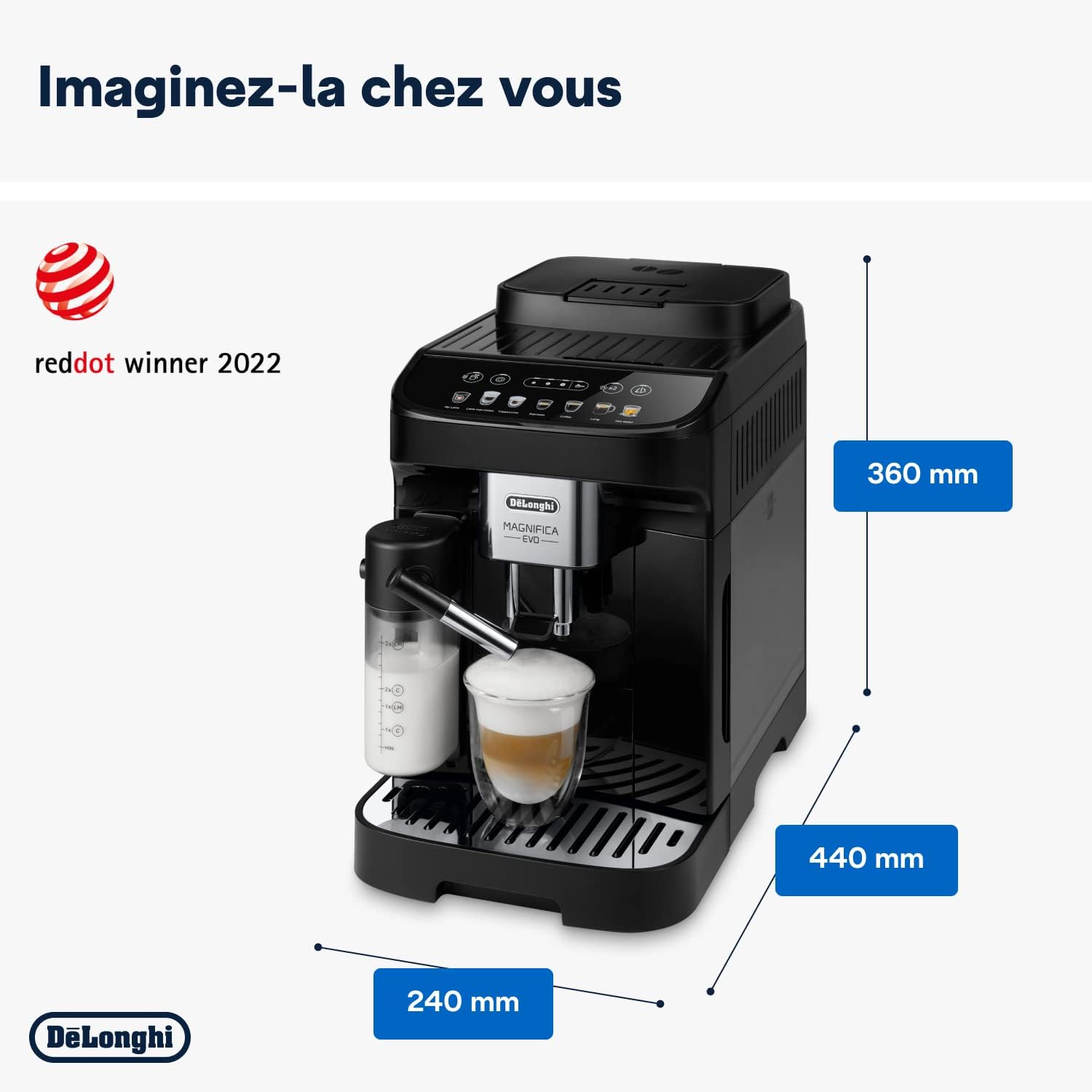 De'Longhi Magnifica Evo Machine a Café Grain ECAM292.81.B, Machine Expresso et Cappucino, 1.8L, 1450W, Noir [Exclusif Amazon]