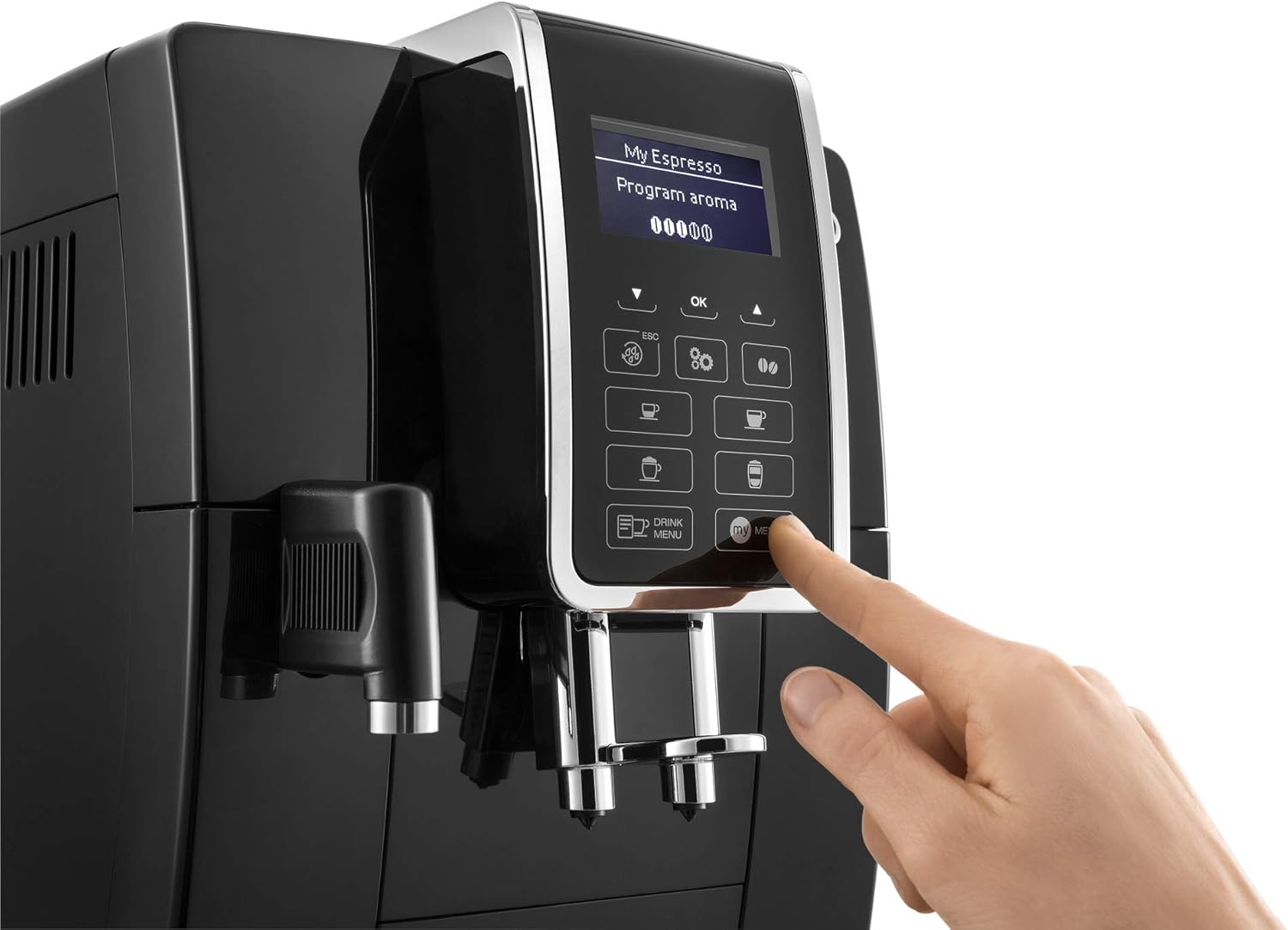 De'Longhi Dinamica Machine a Café Grain ECAM350.55.B Cappuccino et Expresso, 1.8L, Noir