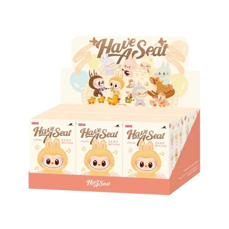 Boîtes aveugles en peluche en vinyle Pop Mart Labubu The Monsters Have a Seat