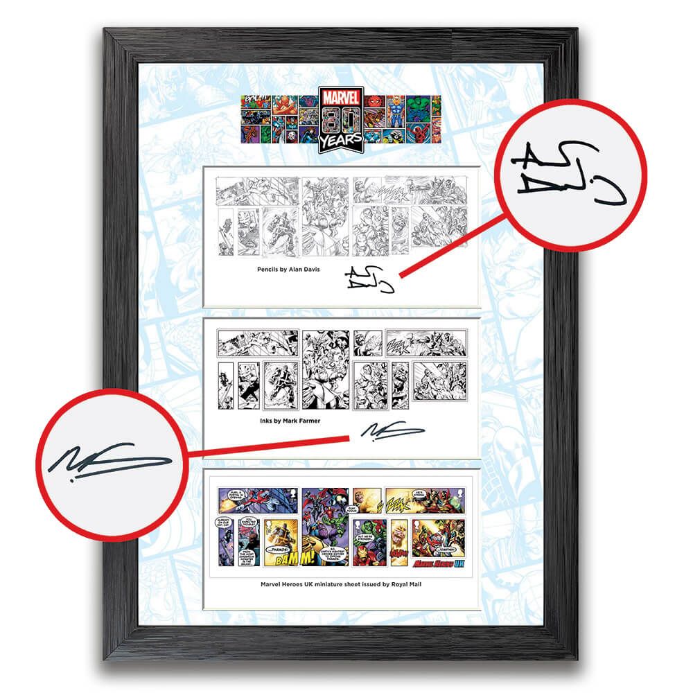 Marvel 80th Anniversary Framed Stamps, Artists Signed Edition