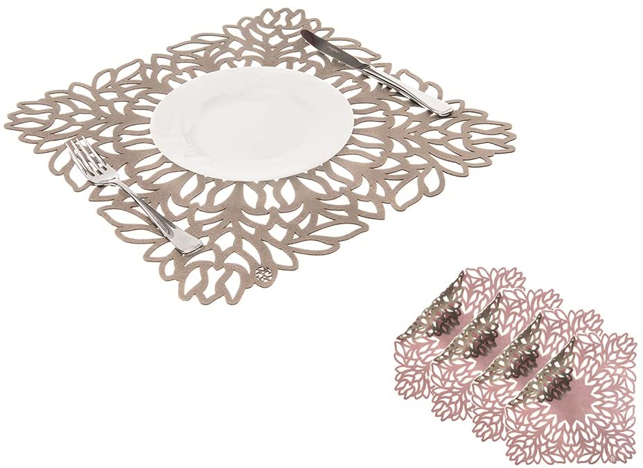 Mijal Gleiser Double Sided Placemats Laser Cut Heat Resistant Non Slip Stain Resistant Set of 4