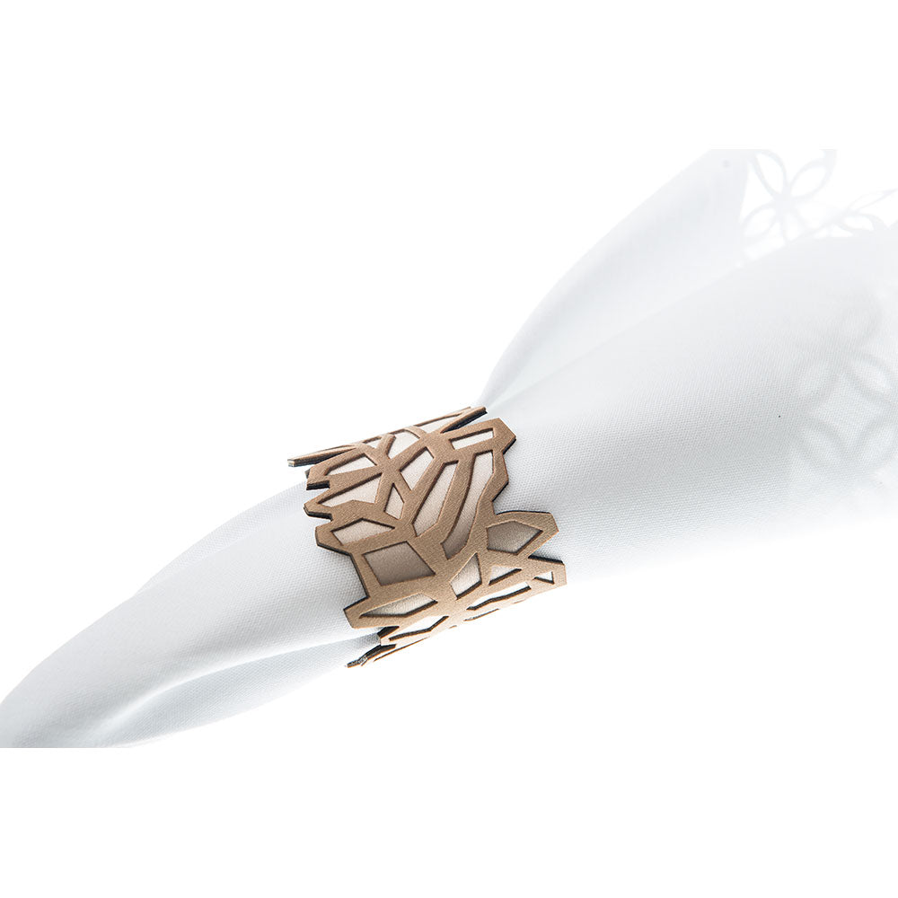 Mijal Gleiser Laser Cut Fabric Napkin Spum Fabric & Napking Rings Set of 6