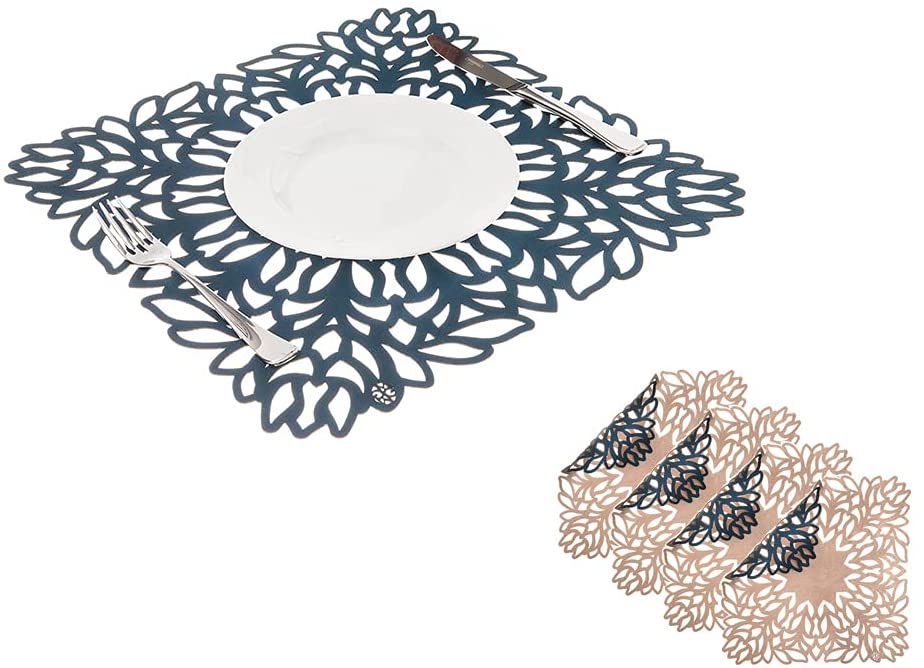 Mijal Gleiser Double Sided Placemats Laser Cut Heat Resistant Non Slip Stain Resistant Set of 4