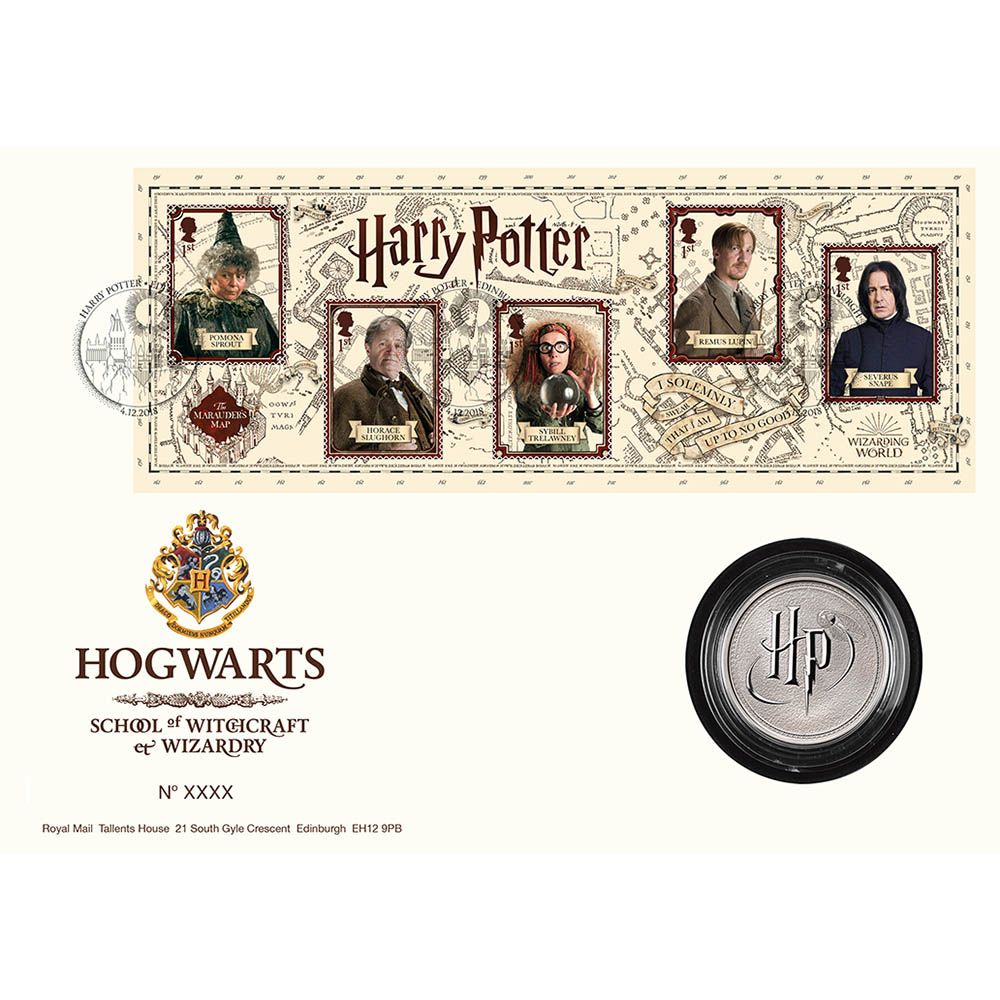 Harry Potter Silver Proof Hogwarts Medal Cover Limited Edition Royal Mail Collectible