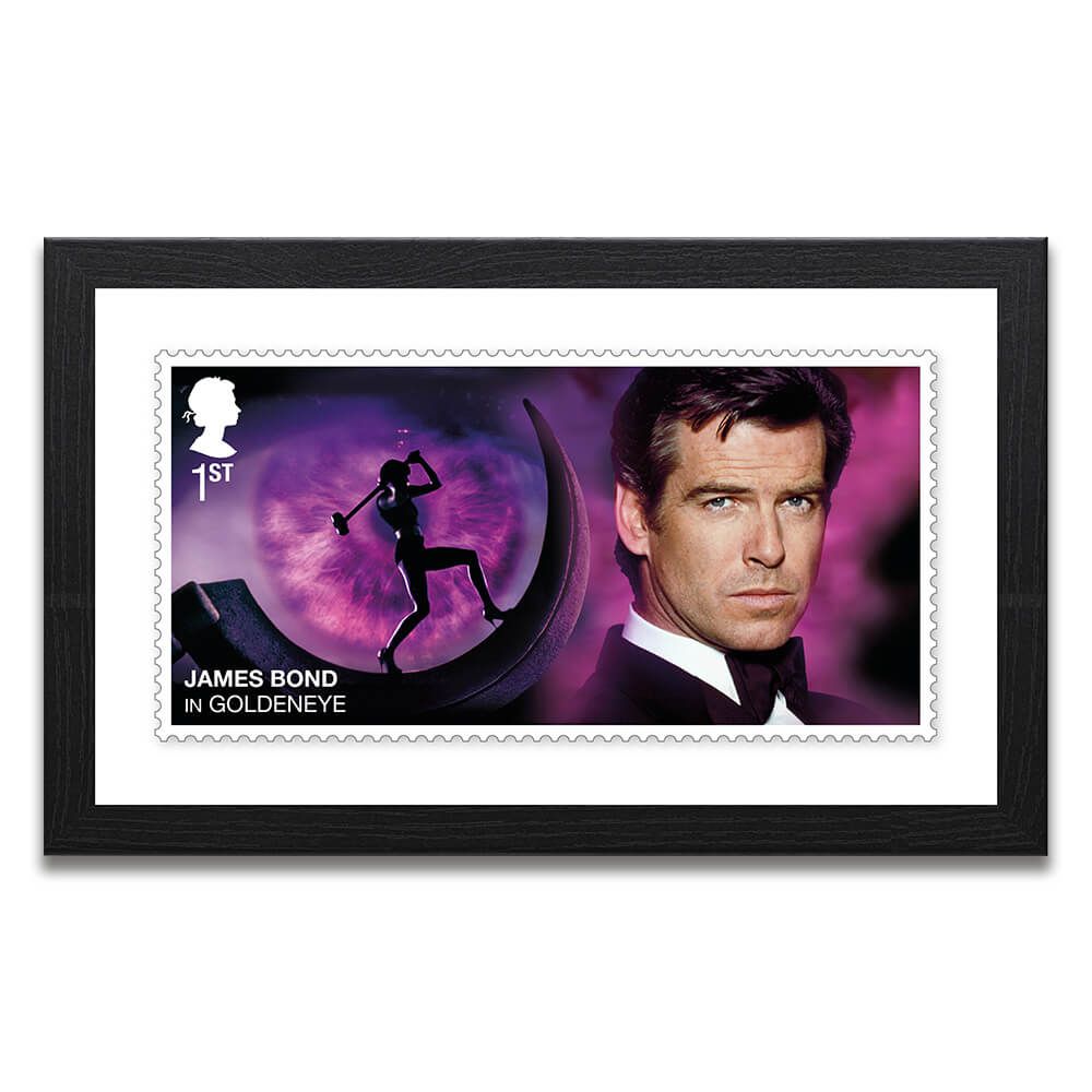James Bond Framed GoldenEye Enlarged Stamp Print Limited Edition Royal Mail Collectible