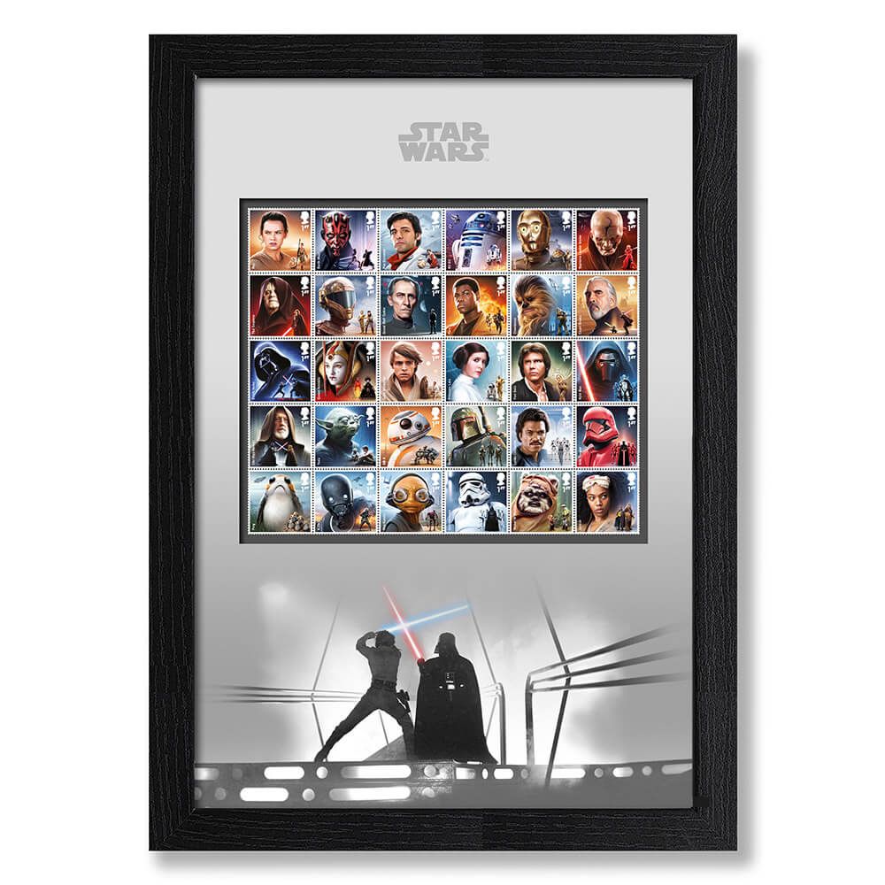 Star Wars Framed Complete Stamp Set Royal Mail Collectible