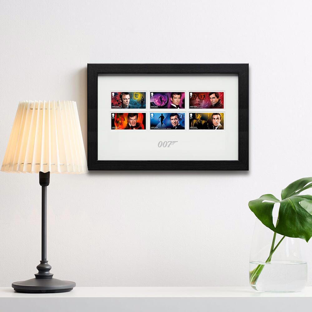 James Bond Framed Stamp Set Royal Mail Collectible