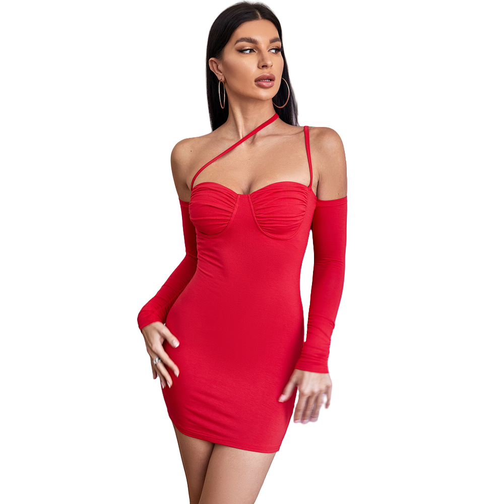 Red One - Shoulder Mini Dress