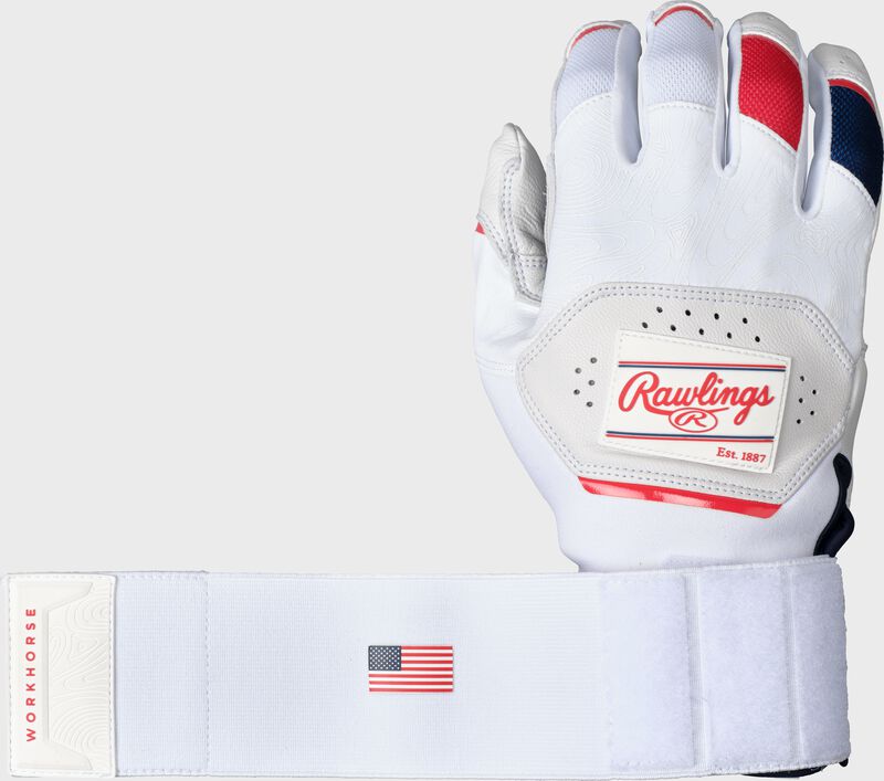 Rawlings Workhorse Compression Strap Batting Gloves, Adult & Youth Sizes