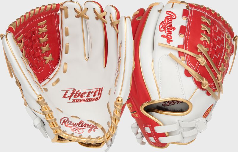 Liberty Advanced Color Series 12.5 in Fastpitch Glove, White/Scarlet