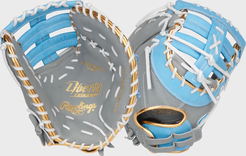 Liberty Advanced Color Series 13 in 1st Base Mitt, Gray/Columbia Blue
