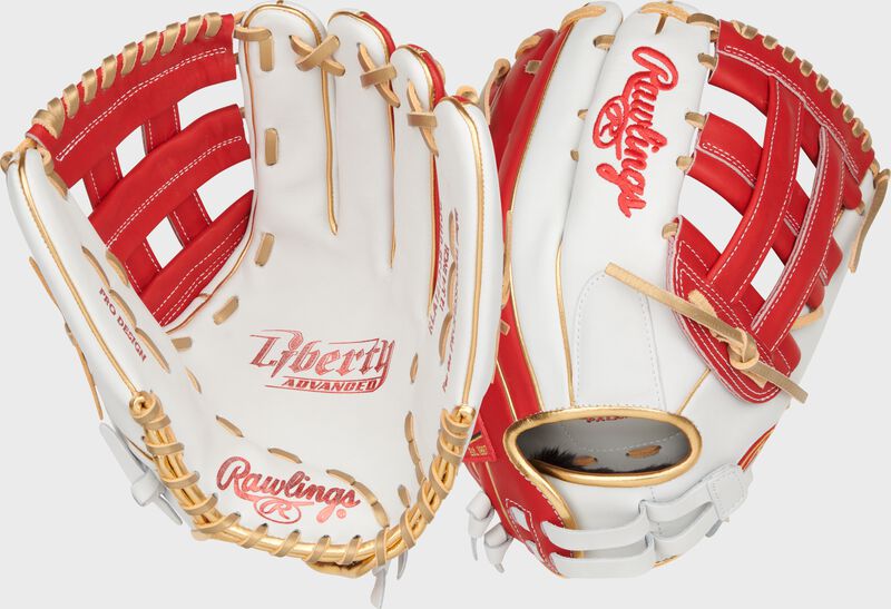 Liberty Advanced Color Series 12.75 in Outfield Glove, White/Scarlet