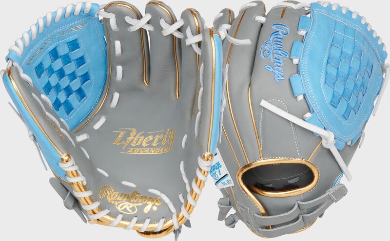Liberty Advanced Color Series 12 in Fastpitch Glove, Gray/Columbia Blue