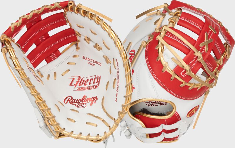 Liberty Advanced Color Series 13 in 1st Base Mitt, White/Scarlet