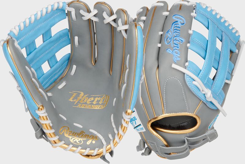 Liberty Advanced Color Series 12.75 in Outfield Glove, Gray/Columbia Blue