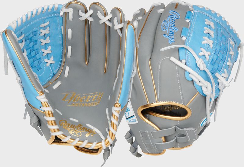 Liberty Advanced Color Series 12.5 in Fastpitch Glove, Gray/Columbia Blue