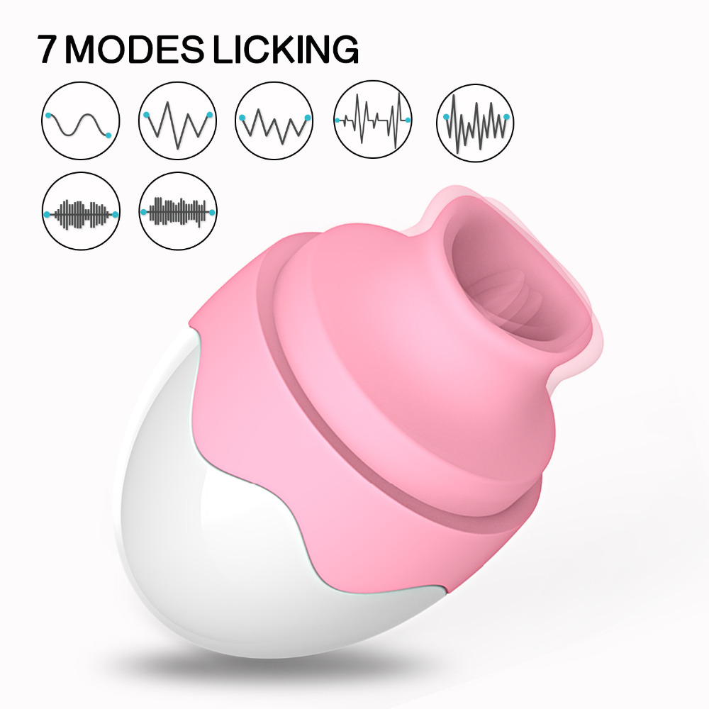Tongue Licking Vibrating Egg Clitoris Nipple Stimulator Sex Toy For Women - 
