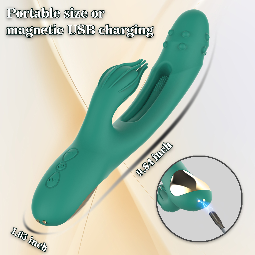 2-point Stimulator Tapping G-spot Vibrator Female Clitoral Simulator - 