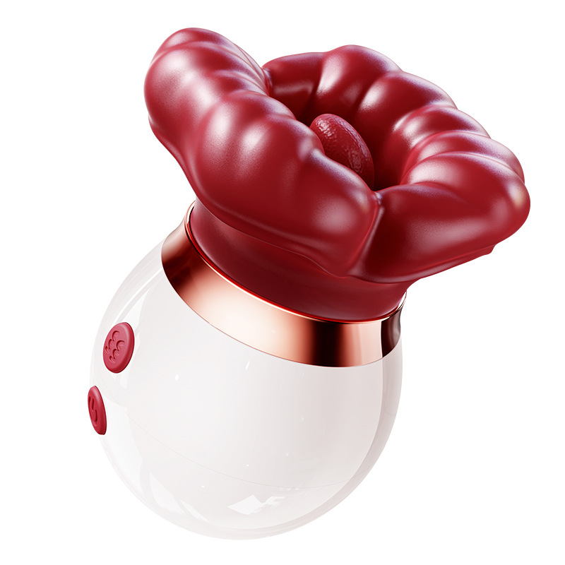 Rose Flame Sucking & Licking Tongue Vibrator Clitoral Nipple Stimulation Sex Toy - 