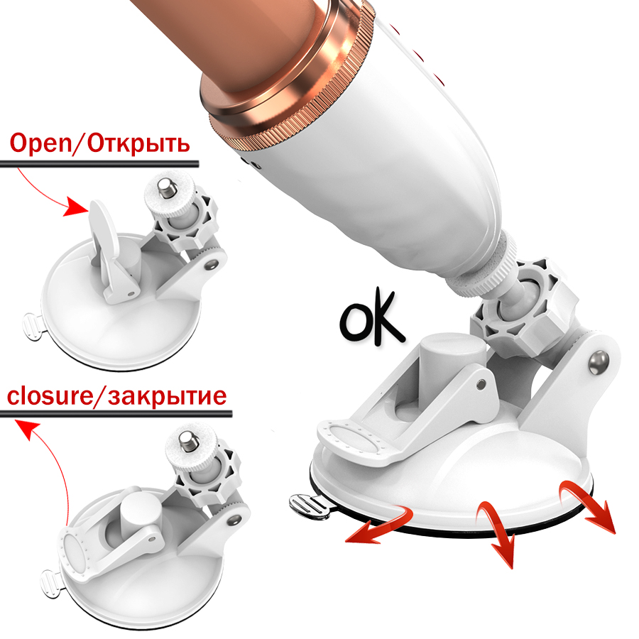 Hand Free 2-in-1 Telescopic Vibrating Dildo Machine - 