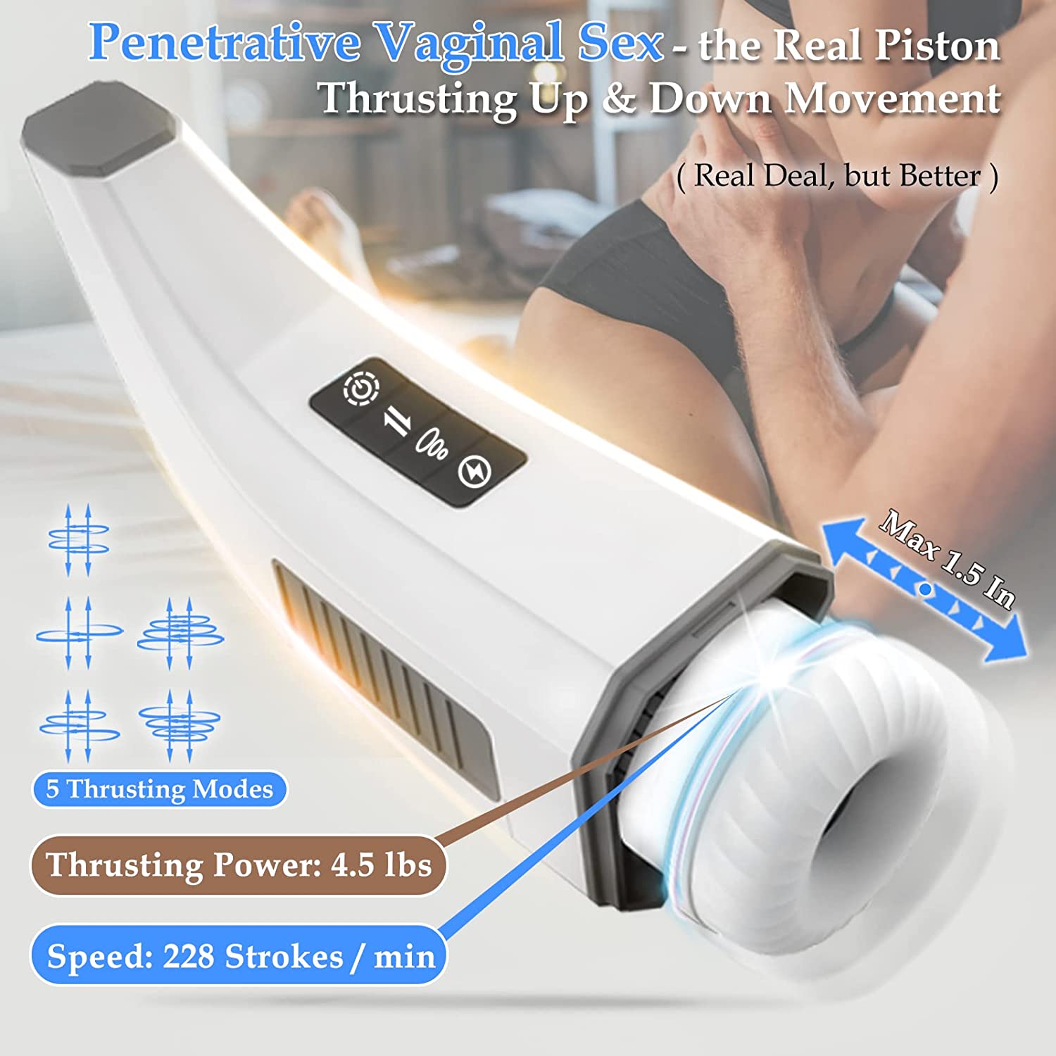 Hgod 007 Third Generation Retractable Heating Sucking Vibrating Male Masturbator - 