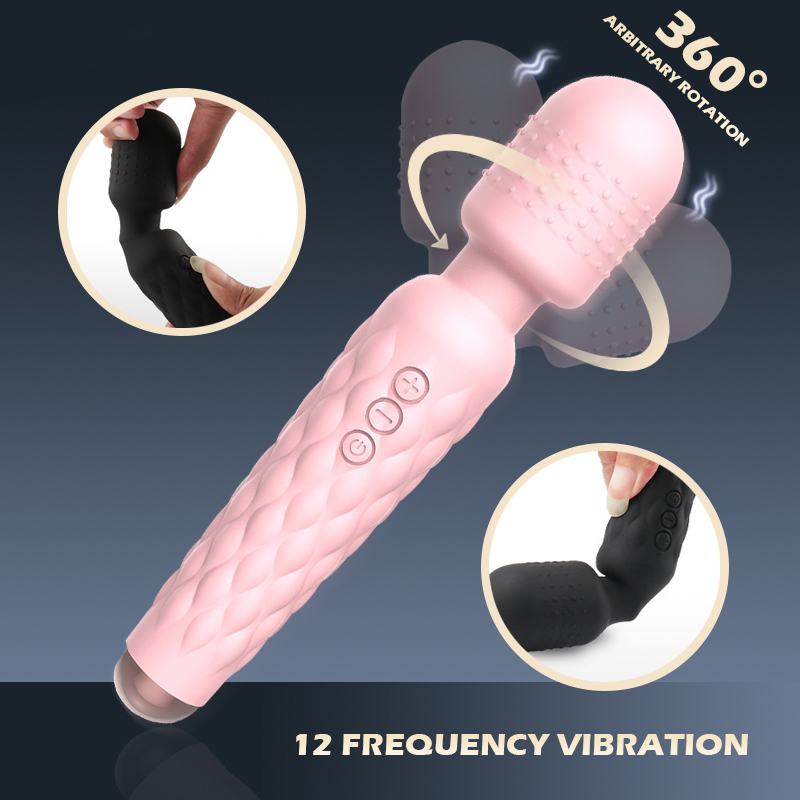 AV Vibrator Magic Wand Massager Rotating Clitoris Stimulator - 