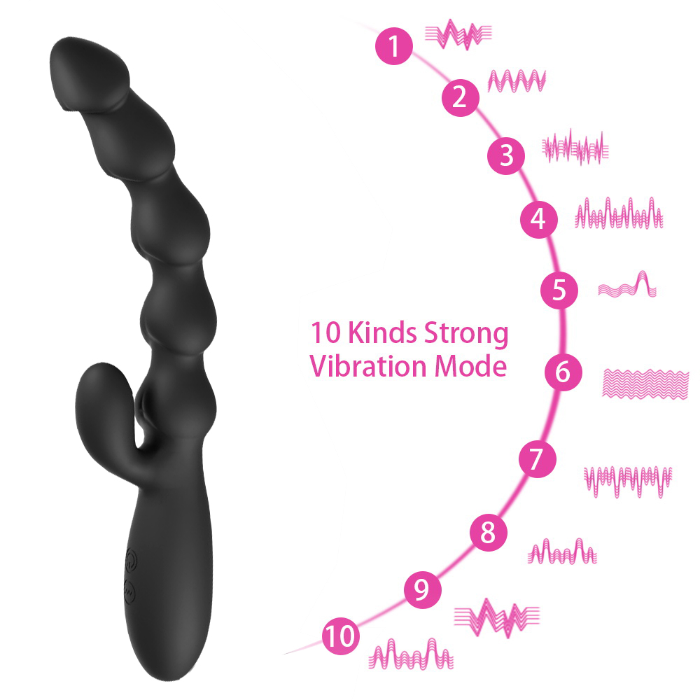 10 Speeds Dual Motor Vibraing Anal Beads - 