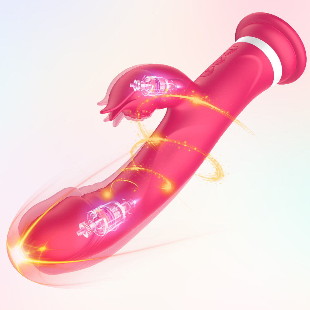 Heating Rabbit Dildo Vibrator With Suction Cup - 