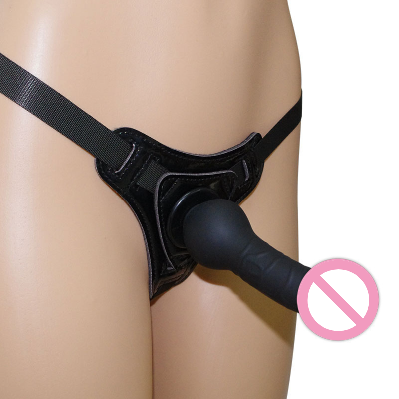 Silicone Fun Strap-On & Dildo Set Lesbian Strap On Harness Soft Silicone Stick Leather Wearable Pants - 