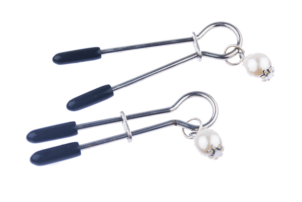 Heart-shaped Breast Clip Pearl Nipple Clip Sex Toy For Adults - 