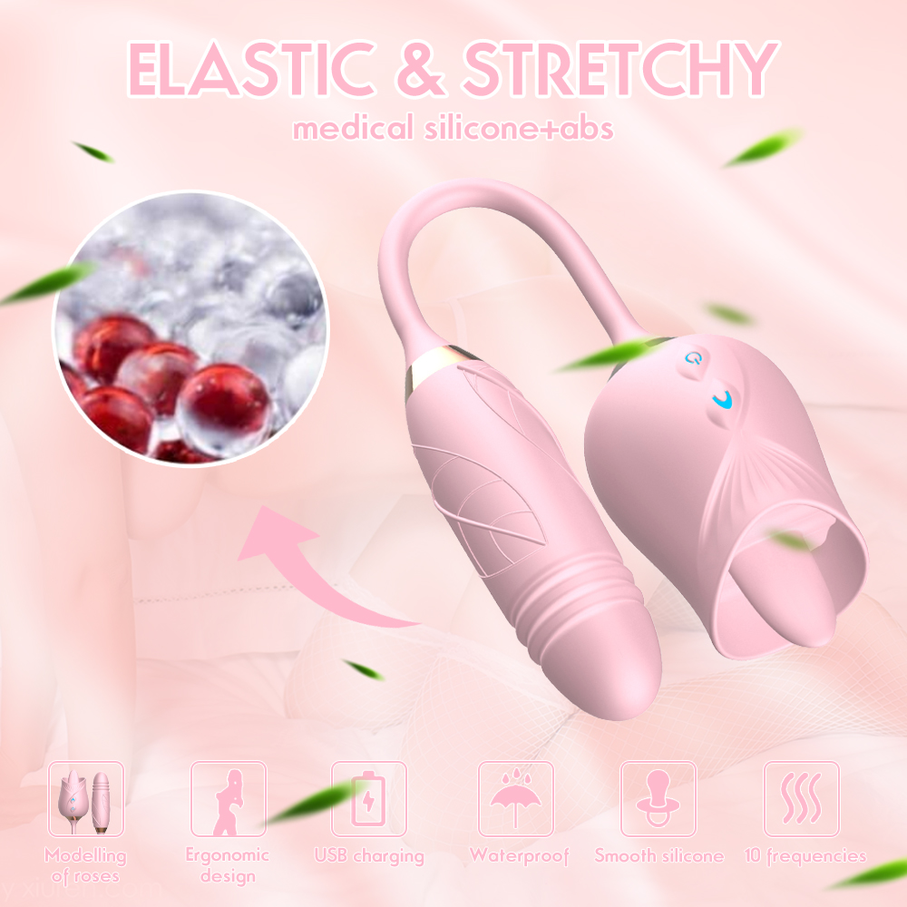 Rose Tongue Extender Dildo Vibrators Sex Toys For Woman - 