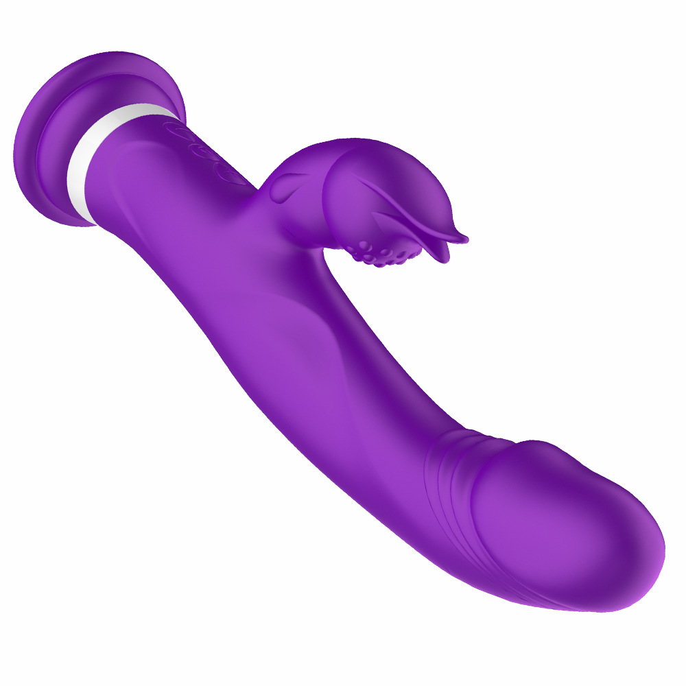 Heating Rabbit Dildo Vibrator With Suction Cup - 