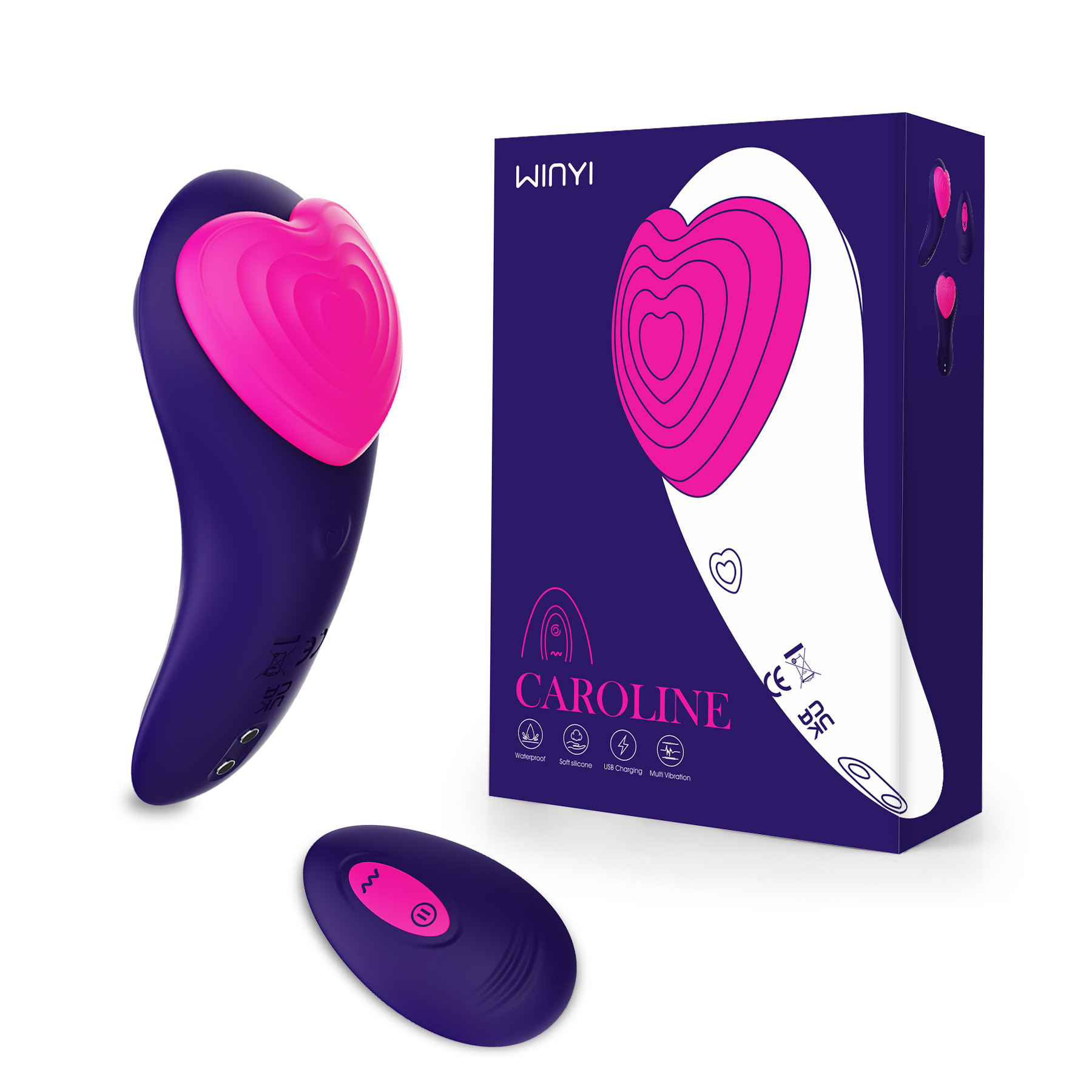 Heart-shaped Invisible Wearable Vibrator G-spot Stimulator With Remote Control - 