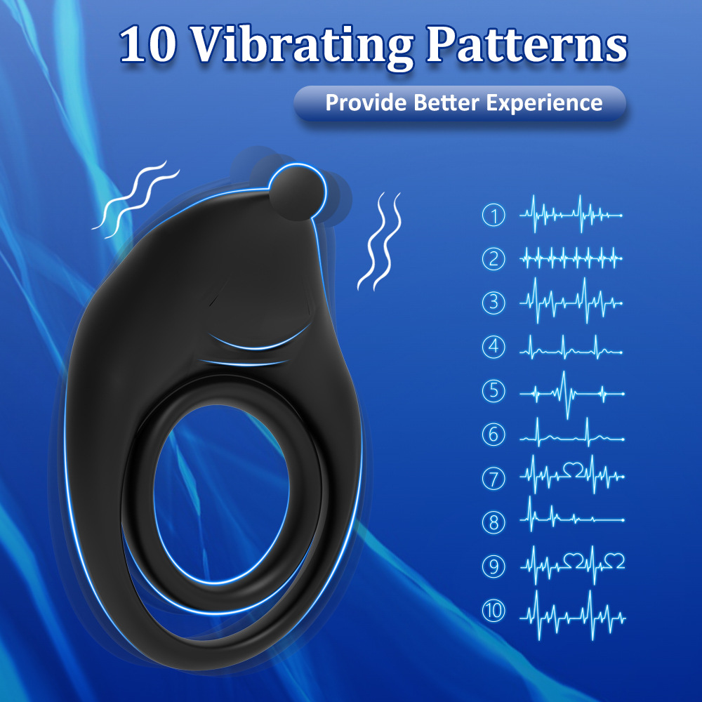Wireless Remote Control Vibration Penis Ring & Clit Stimulator Sex Toy For Couples - 