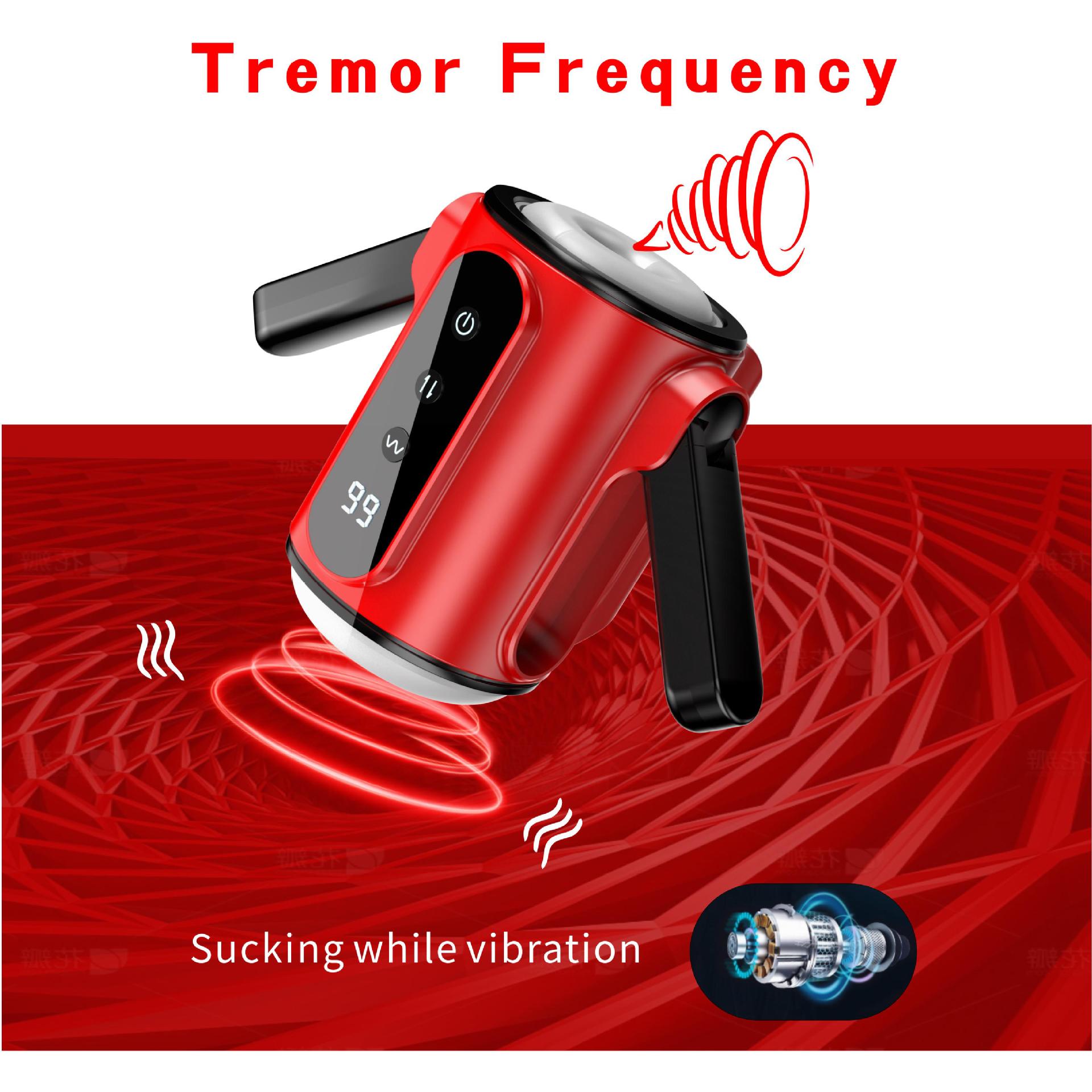 Handheld Telescopic Vibrating Masturbation Cup Male Sex Toy - 