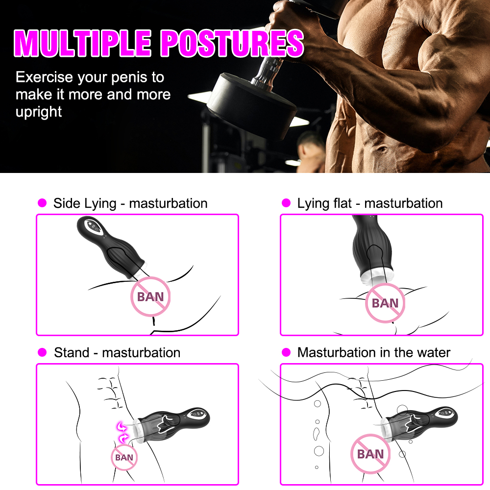 Viper - Vaccum Sucking Tongue Licking Penis Trainer Men's Massage Cup - 