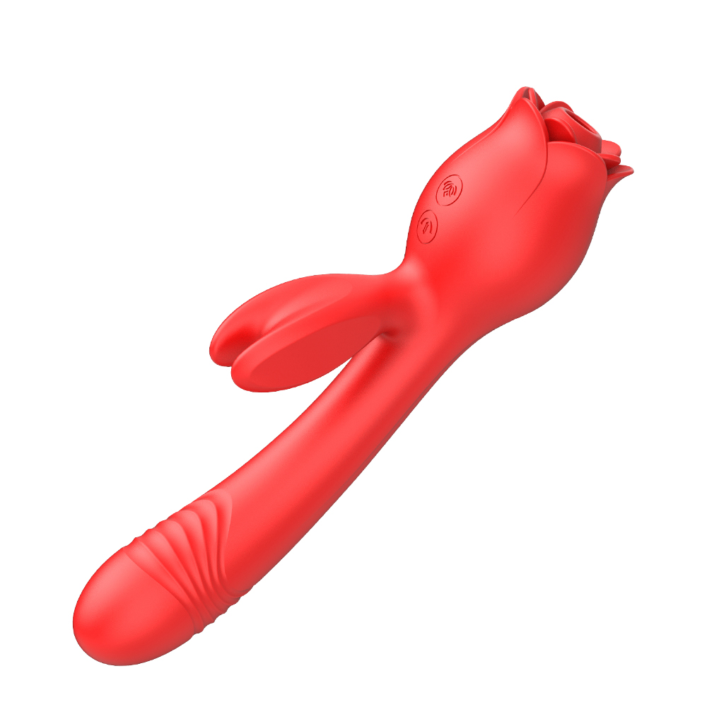 Bunny Rose Sex Toy 3 in 1 Sucking Thrusting Vibrator Clit Stimulator Toy - 