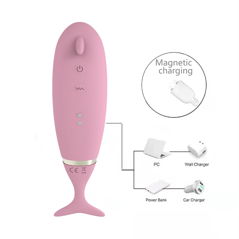 Dolphin Suction Vibrator Female Nipple Clitoris Suction Cup Massager - 