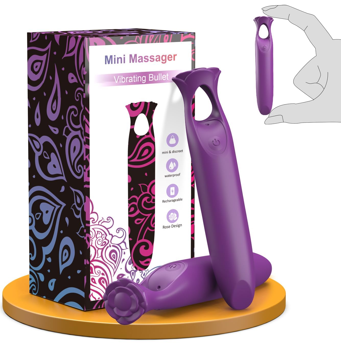 12 Vibrating Modes Rose Mini Vibrator - 