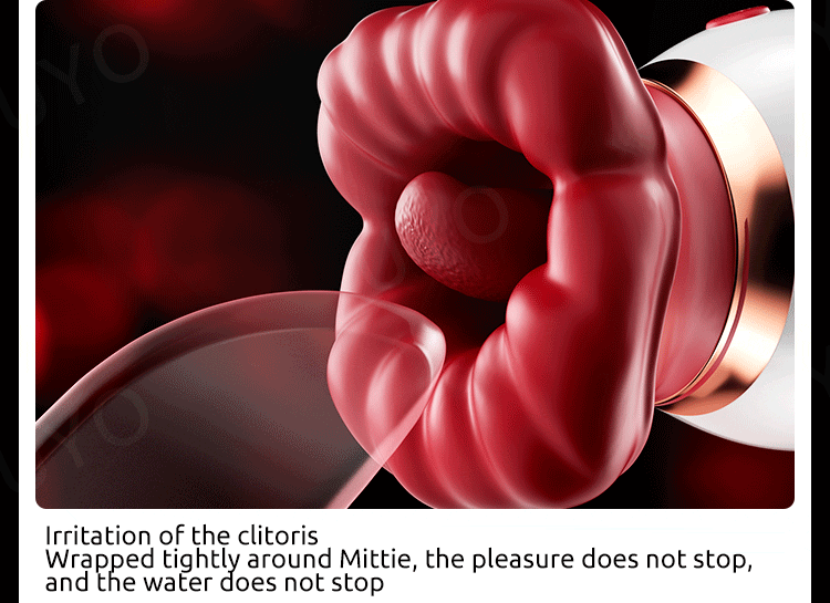 Rose Flame Sucking & Licking Tongue Vibrator Clitoral Nipple Stimulation Sex Toy - 