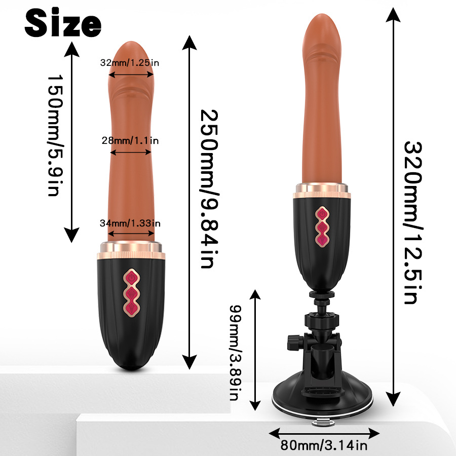 Hand Free 2-in-1 Telescopic Vibrating Dildo Machine - 