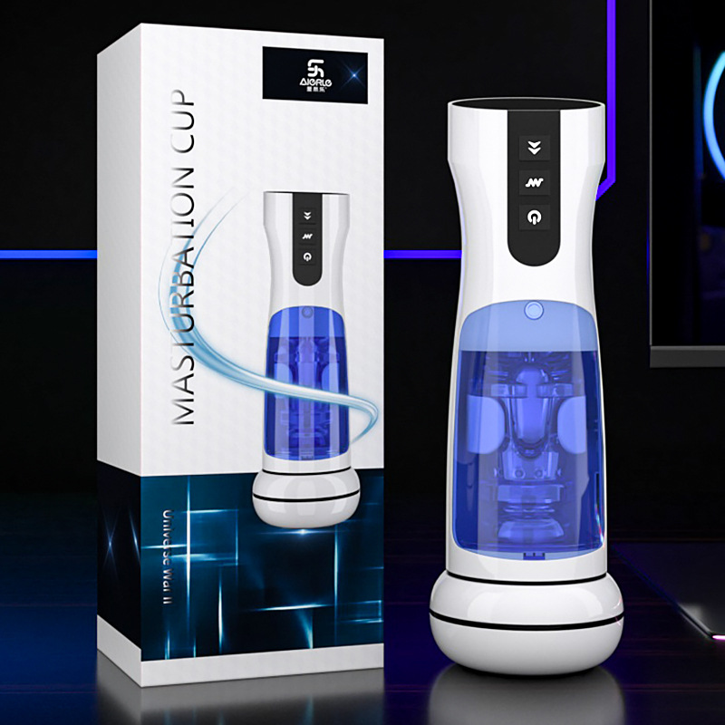 Buff - Waterproof Heating Sucking Telescopic Vibration Masturbation Cup With Strap On Harness - 