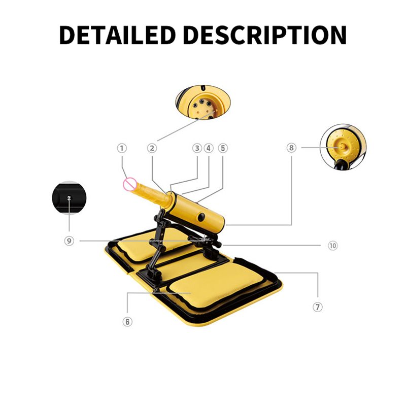 Remote Control Carry Case Sex Machine With Warming Dildo - 