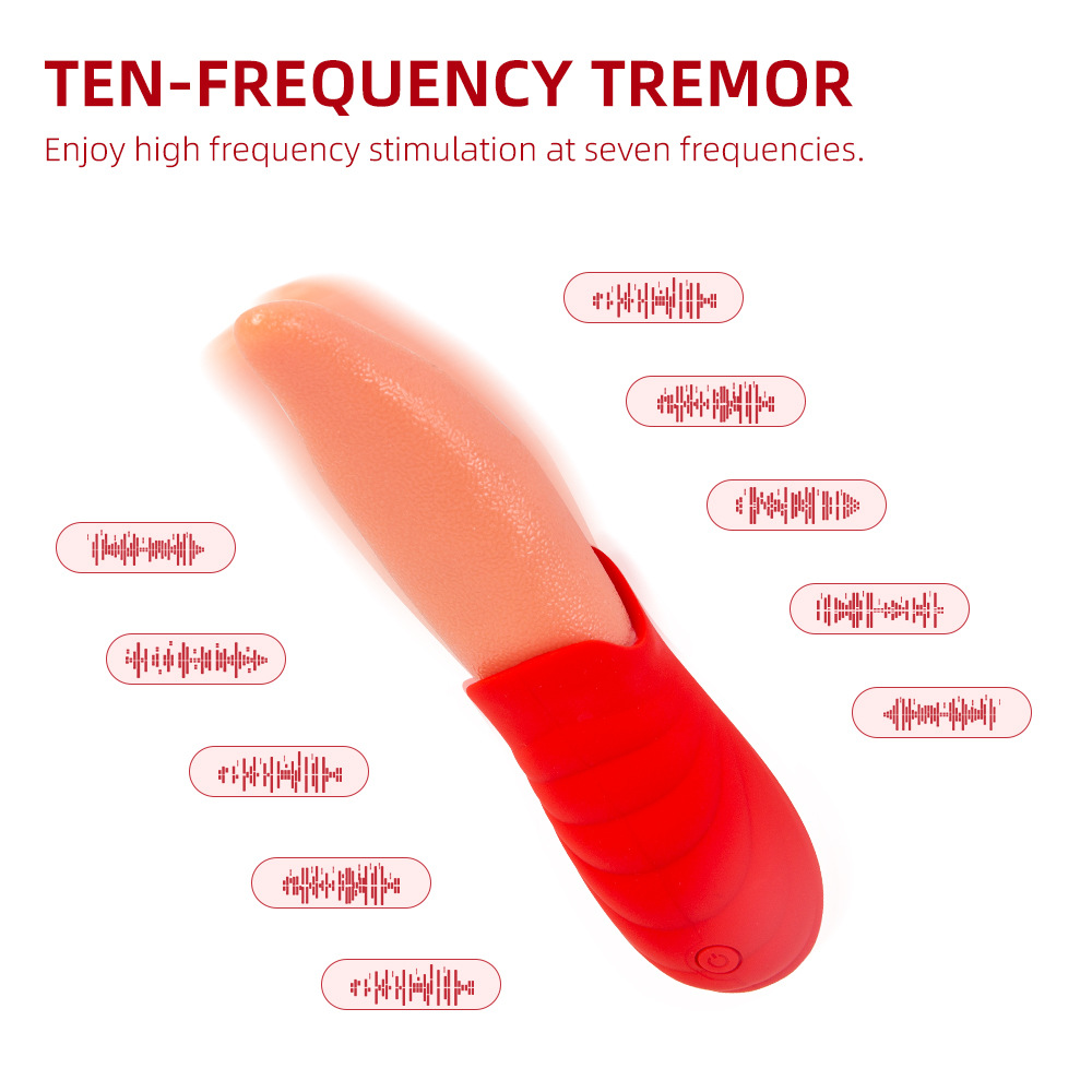 Helran Tongue Vibrator Clitoral Breast Massage Stimulation Toy - 