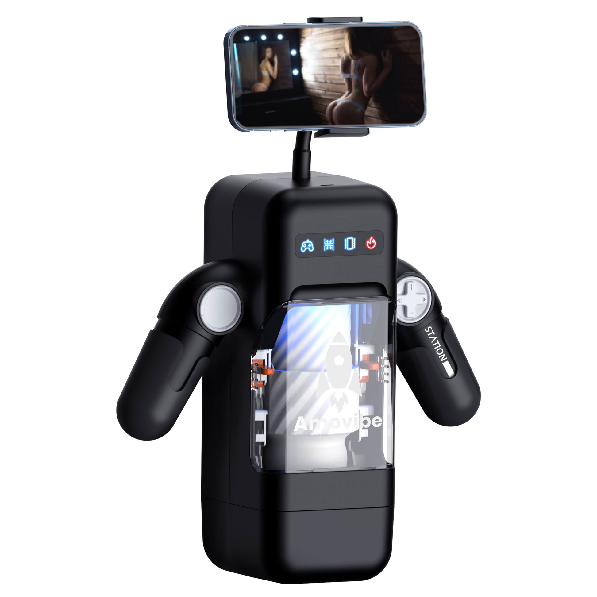 Game Cup Thrusting Vibrating Masturbator With Heating Function - 