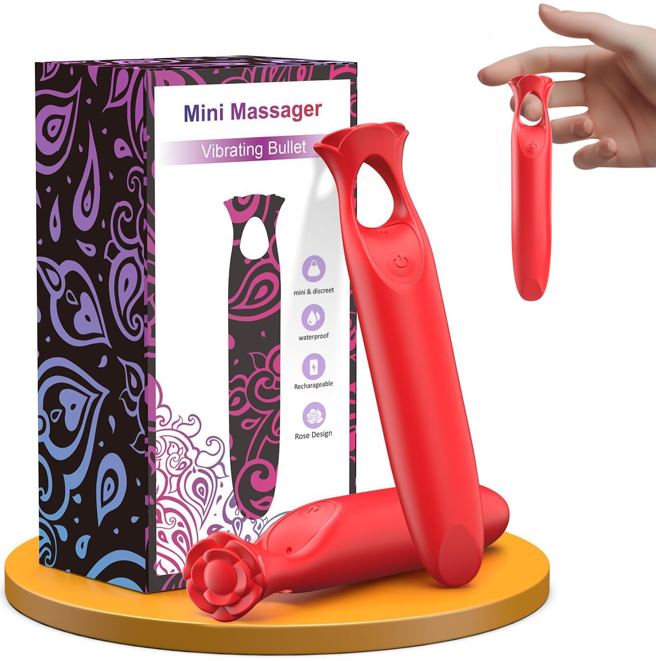 12 Vibrating Modes Rose Mini Vibrator - 